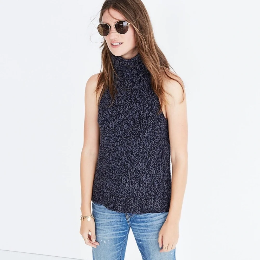 Madewell Taupe Sleeveless Turtleneck Sweater - Picture 4 of 5